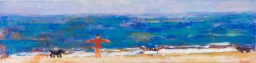 <p>Strand mit Hunden Eitempera auf Leinwand 50 x 200 cm 2010 VERKAUFT</p>